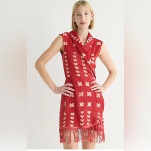 Studio 189© X J.Crew Size Small fringed wrap dress in dot